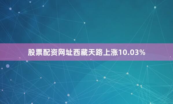 股票配资网址西藏天路上涨10.03%